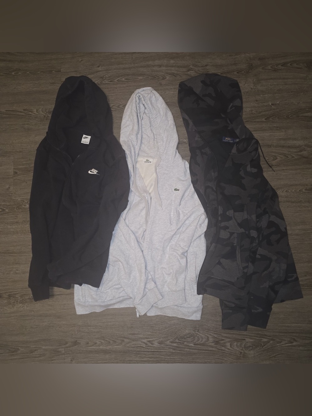 Men’s Hoodie Bundle – Nike, Lacoste & Polo Ralph Lauren – Size L